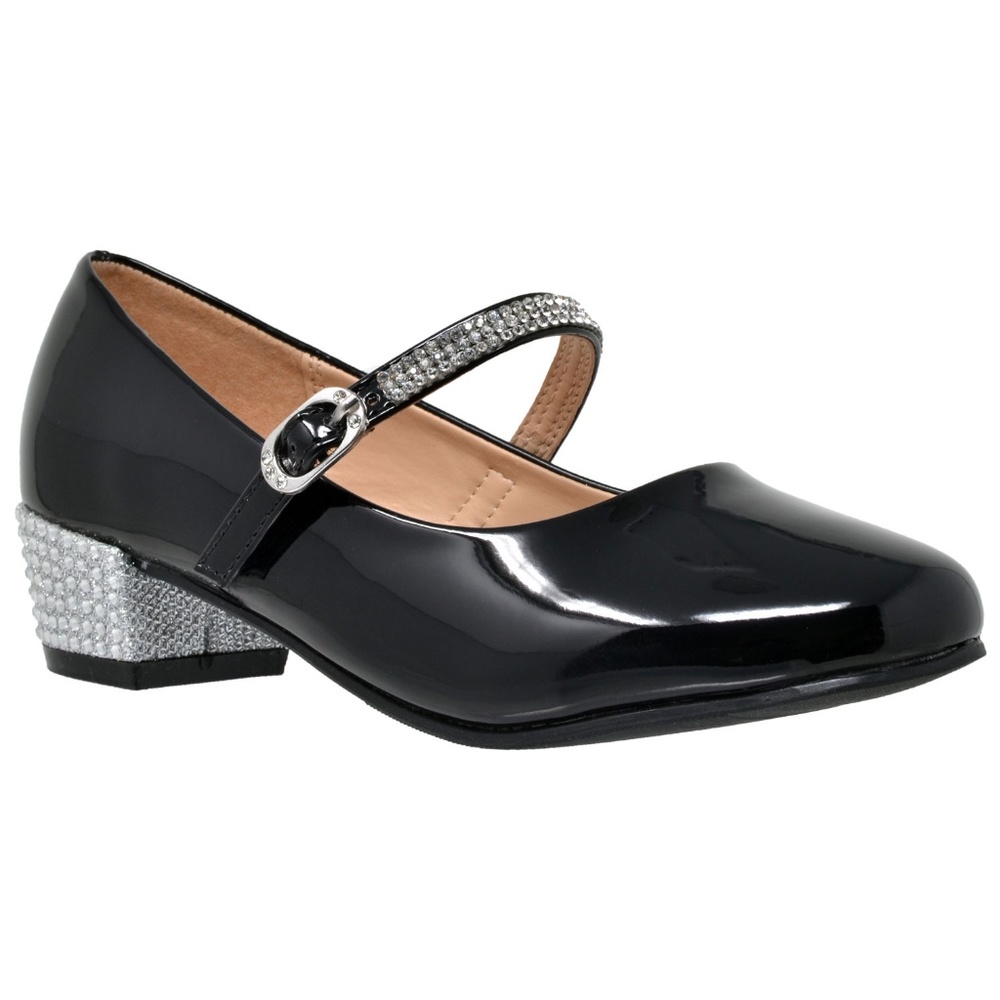 Kids Dress Shoes Rhinestone Ankle Strap Mary Jane
